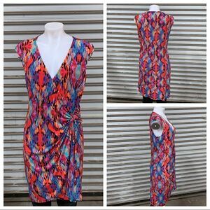 Emma & Michelle colorful mock wrap dress